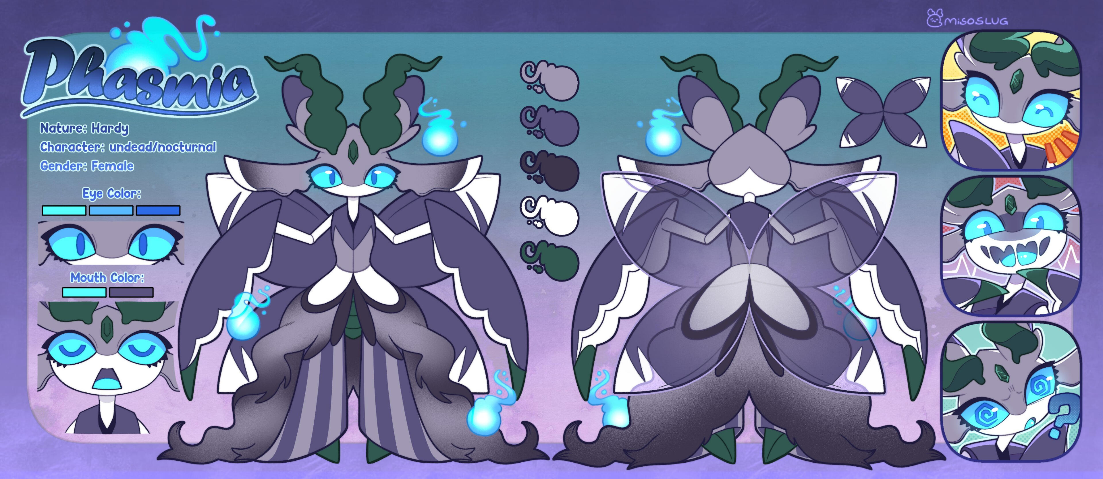 Reference sheet of an insect character design